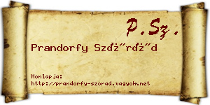 Prandorfy Szórád névjegykártya